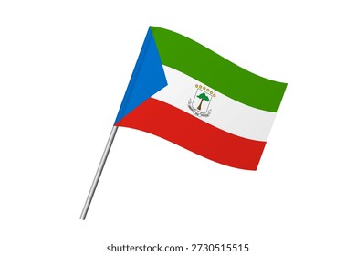 Flagge Äquatorialguineas - wellige Flagge des Landes, kulturelle Identität und kulturelles Erbe. Stellt Nationalstolz und Einheit dar. Vektorfahne einzeln auf weißem Hintergrund.