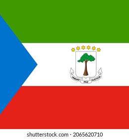 Equatorial Guinea Flat Square Country Flag Icon