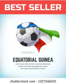 Equatorial Guinea football or soccer ball. Football national team. Vector illustration.