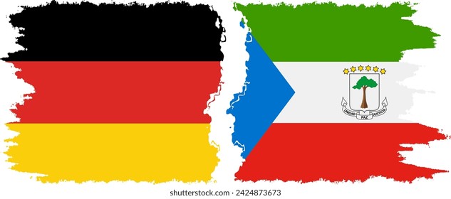 Equatorial Guinea and Germany grunge flags connection, vector
