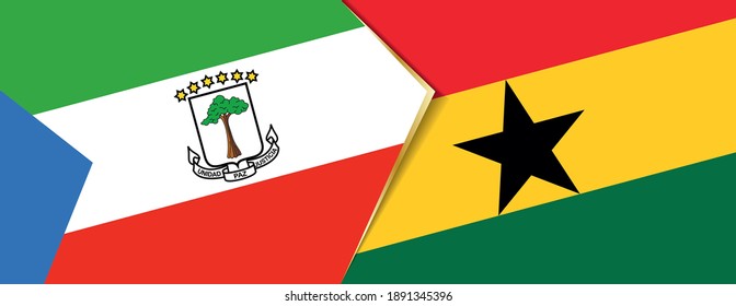 Banderas de Guinea Ecuatorial y Ghana, dos banderas vectoriales símbolo de relación o enfrentamiento.