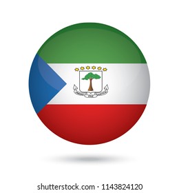 Equatorial Guinea glossy round button. Vector Illustration EPS10.