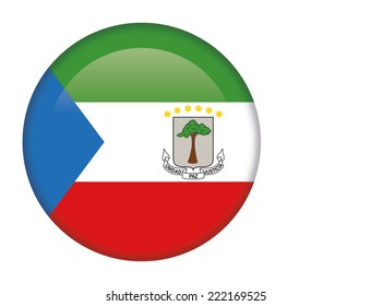 Equatorial Guinea glossy round button