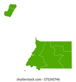 equatorial Guinea green map