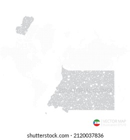 Equatorial Guinea grey map isolated on white background with abstract mesh line and point scales. Vector illustration eps 10