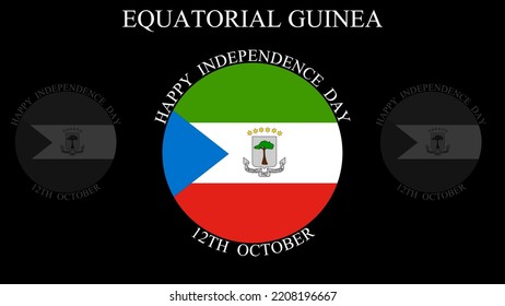 Equatorial guinea happy independence day celebration banner.Vector illustration.