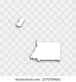 Equatorial Guinea high detailed vector representation of country silhouette. White color on transparent background with dropped shadow. For educational, decorative, or informational use.