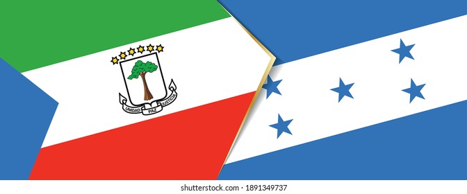 Equatorial Guinea and Honduras flags, two vector flags symbol of relationship or confrontation.