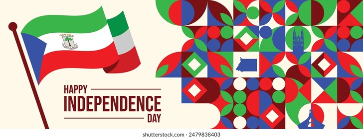 Equatorial Guinea Independence Day Flag Banner, can be used for business designs, presentation designs or any suitable designs.

