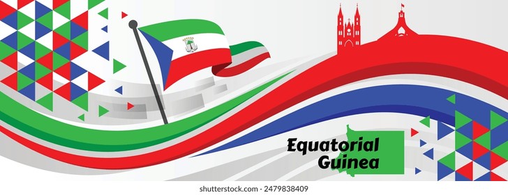Equatorial Guinea Independence Day Flag Banner, can be used for business designs, presentation designs or any suitable designs.

