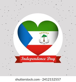 Equatorial Guinea Independence Day With Heart Emblem Design