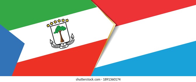 Equatorial Guinea and Luxembourg flags, two vector flags symbol of relationship or confrontation.