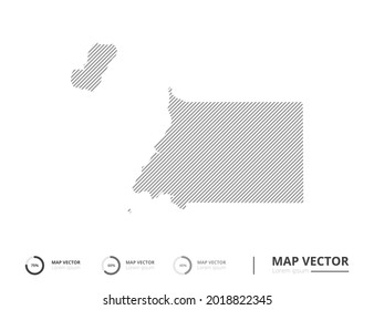 Equatorial Guinea map abstract line gray on white background vector for presentation. Creative concept for infographic.