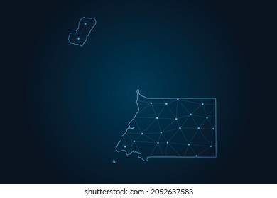 equatorial Guinea map , Abstract mash line and point scales on dark background for your web site design map logo, app, ui,Travel. Vector illustration eps 10.