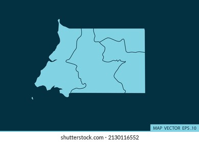 Mapa de Guinea Ecuatorial, Línea de mash abstracto y escalas puntuales en el fondo oscuro para el logo de mapa de diseño de tu sitio web, app, ui, Travel. Ilustración vectorial eps 10.