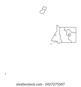 Equatorial Guinea map with administrative divisions. Vector illustration.