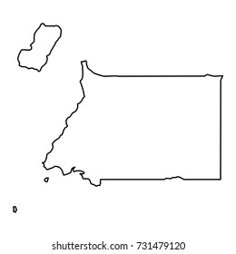 Equatorial Guinea map of black contour curves of vector illustration