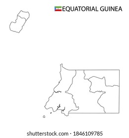 Equatorial Guinea map, black and white detailed outline regions of the country. Vector illustration