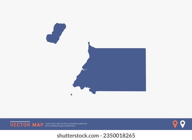 Equatorial Guinea Map - blue abstract style isolated on white background for infographic, design vector.
