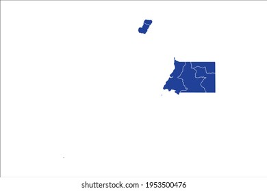Equatorial Guinea Map blue Color on White Backgound