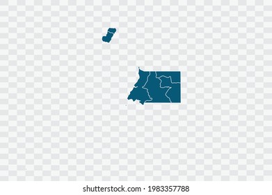 Equatorial Guinea map blue Color on Backgound png