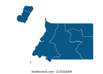 Equatorial Guinea Map blue Color on White Backgound