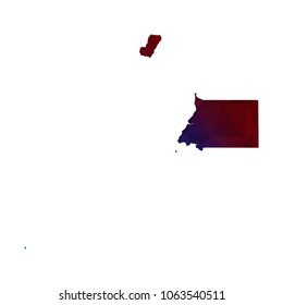 Equatorial Guinea map - Colorful Polygonal map of Equatorial Guinea rumpled triangular low poly style gradient graphic background , Vector illustration eps 10.