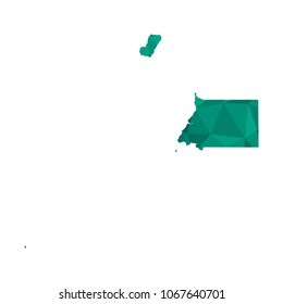 Equatorial Guinea map - Colorful Polygonal map of Equatorial Guinea rumpled triangular low poly style gradient graphic background , Vector illustration eps 10.