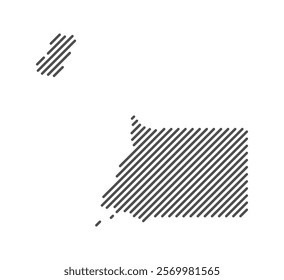 Equatorial Guinea - Map of the country formed by lines. Vector Illustration.