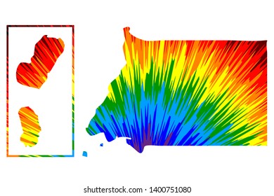 Equatorial Guinea - map is designed rainbow abstract colorful pattern, Republic of Equatorial Guinea map made of color explosion,