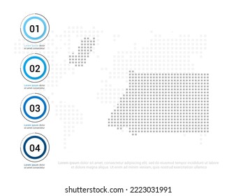 Equatorial Guinea map of dots gray for presentation. Creative concept for infographic.