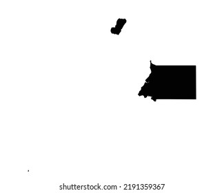 Equatorial Guinea Map. Equatoguinean Country Map. Black and White National Nation Outline Geography Border Boundary Shape Territory Vector Illustration EPS Clipart