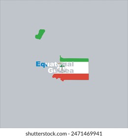 Equatorial Guinea map and flag color design on gray background