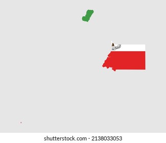Equatorial Guinea Map Flag. Map of Equatorial Guinea with the Equatoguinean country banner. Vector Illustration.