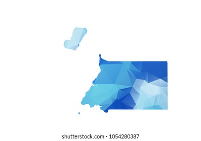 equatorial Guinea map in geometric polygonal style. equatorial Guinea map of isolated. Vector Illustration Eps10.