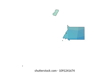equatorial Guinea map in geometric polygonal style. equatorial Guinea map of isolated. Vector Illustration Eps10.