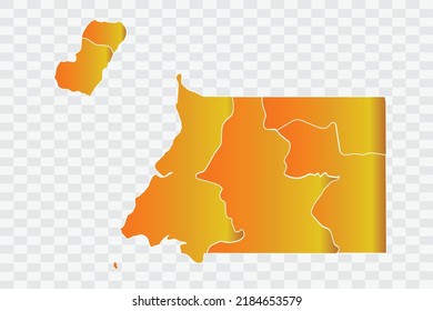Equatorial Guinea Map Gold Dust Color on White Backgound png