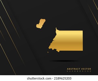 Equatorial Guinea map of gold gradient style vector Illustration.