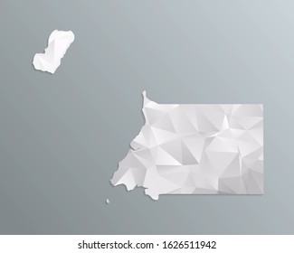 Equatorial Guinea map gray in polygonal style on dark background. isolated vector illustration eps 10.