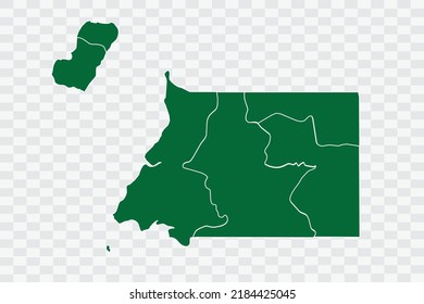 Equatorial Guinea Map green Color on White Background quality files Png