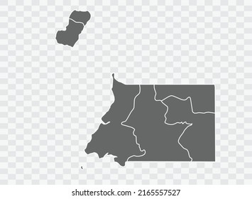Equatorial Guinea map grey Color on Backgound png
