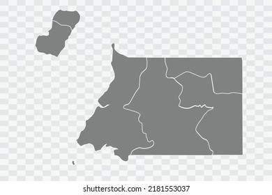 Equatorial Guinea Map grey Color on White Background quality files Png