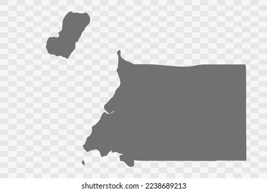 Equatorial Guinea Map grey Color on White no demarcation line Background  Png