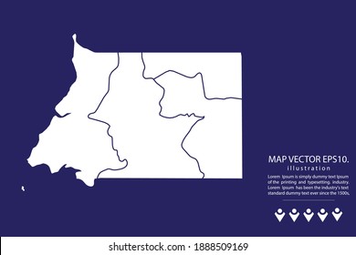 Equatorial Guinea map High Detailed on  blue background.