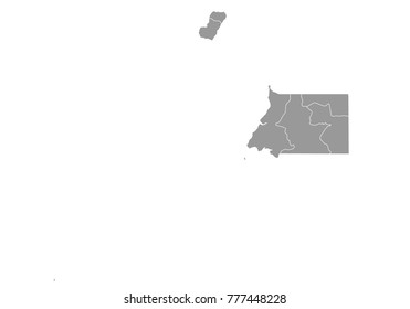 equatorial Guinea map. High detailed map of equatorial Guinea on white background. Vector illustration eps 10.