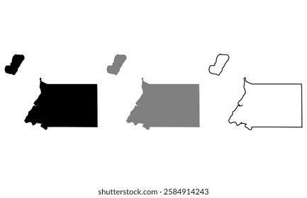 equatorial guinea map illustration isolated on background. map in black, gray, and outlines	