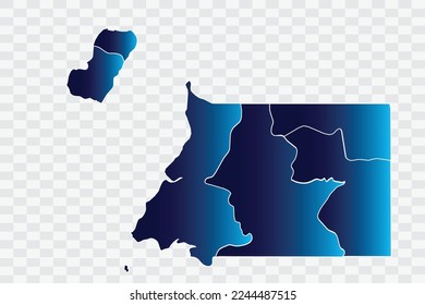 Mapa de Guinea Ecuatorial color índigo en archivos de calidad de fondo blanco   png