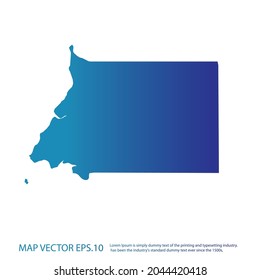 Mapa de Guinea Ecuatorial , estilo infográfico , color de gradiente azul , sobre fondo blanco con Map World. Malla 3D del bastidor del cable,