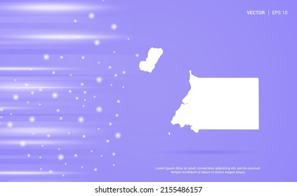 Equatorial Guinea map isolated on purple background. Vector Illustration.