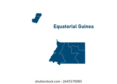 Mapa da Guiné Equatorial isolado sobre fundo branco. Mapa da Guiné Equatorial. Design de ícone simples. Ilustração vetorial